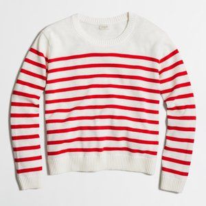 J.CREW FACTORY Coral Red White Stripe Sweater XS